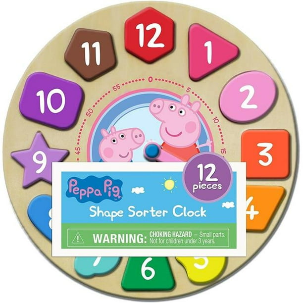 Peppa Pig Shape Sorter Clock Puzzle 12Piece